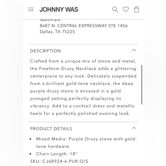 Johnny Was Freeform Druzy Necklace - Picture 4 of 4